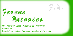 ferenc matovics business card